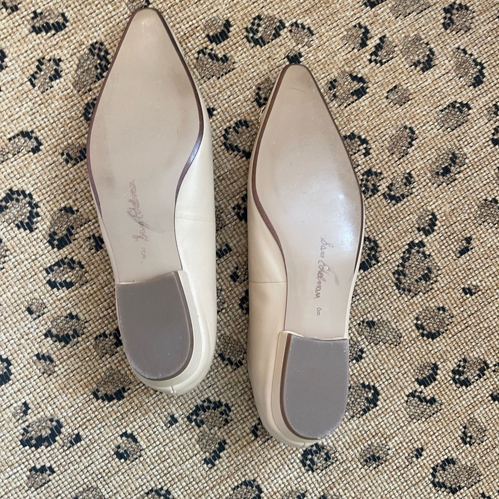 Sam Edelman Janina Beige Embellished Buckle Flats Size 8 - Picture 4 of 8